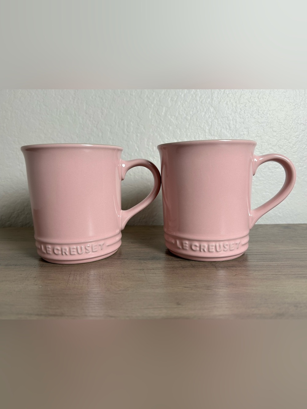Le Creuset Stoneware Coffee Mugs 14oz / 400ml  CHIFFON PINK Cups Set of 2